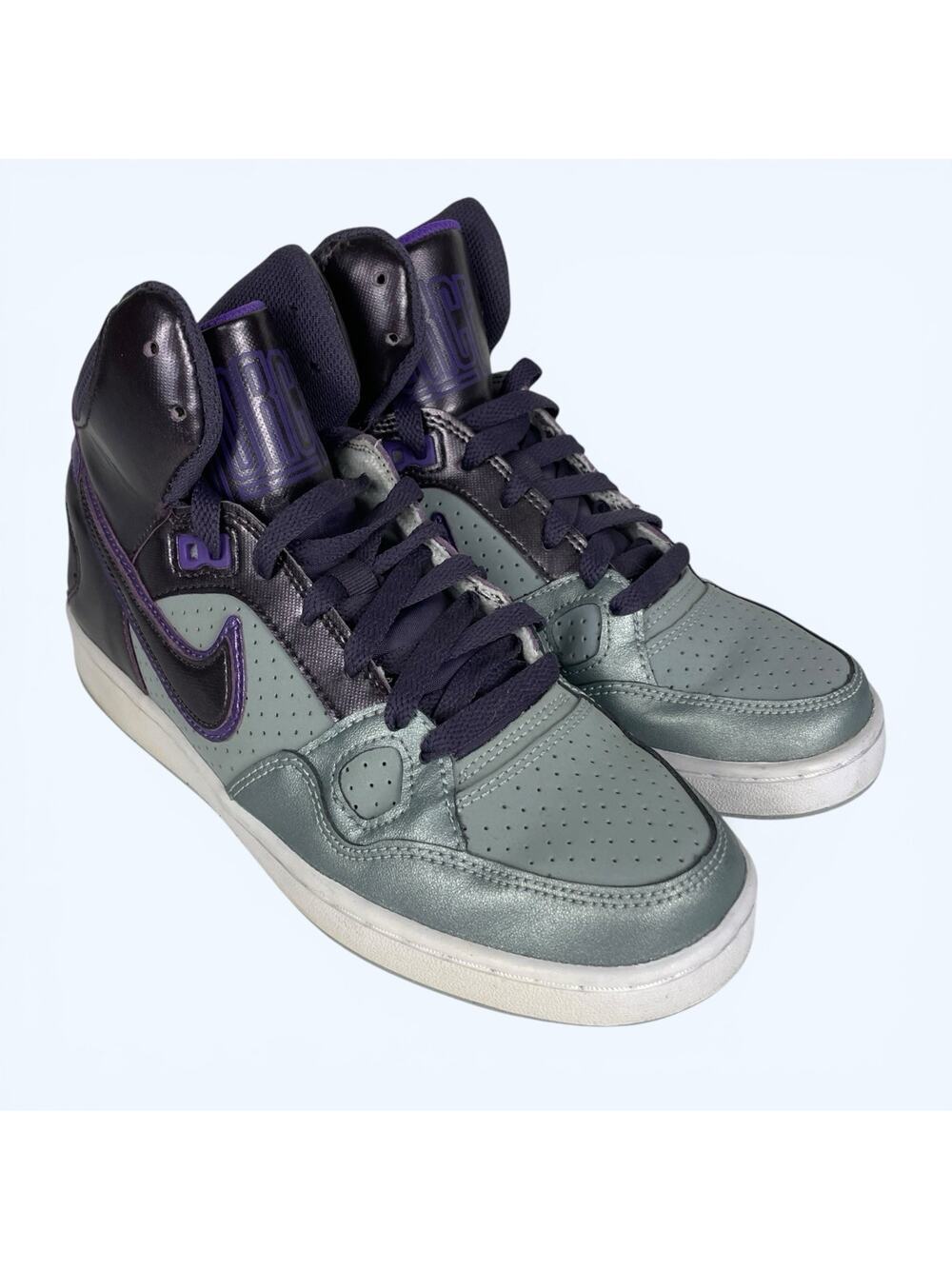 Nike Son of Force Women's Mid Basketball Shoes Purple Silver size 7.5 616303-020